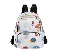 OWFKAY Petit sac à dos mignon en forme d'escargot champignon pour femme sac à dos mini filles sac d'école voyage antivol décontracté, Mignon Escargot Champignon, S, sac à dos femme