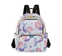 OWFKAY Petit sac à dos mignon sirène pour femme sac à dos mini filles sac d'école voyage antivol décontracté, Jolies sirènes, M, sac à dos femme