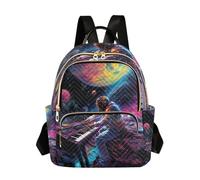 OWFKAY Petit sac à dos pour femme avec piano, cosmonaute, astronaute, sac d'école, voyage, antivol décontracté, Astronaute Cosmonaute Piano, S, sac à dos femme