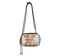 OWFKAY Petit sac à main pour téléphone portable, petit sac à bandoulière pour femme, mini sac à bandoulière motif vache des Highlands, drapeau britannique