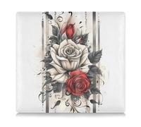 OWFKAY Porte-documents de voiture en cuir synthétique, trois roses rouges, noires et blanches, organisateur de carte d'immatriculation et d'assurance, accessoire de boîte à gants de voiture pour homme