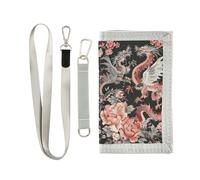 OWFKAY Portefeuilles à trois volets pour garçons et filles - Petits dragons chinois phénix avec fermeture éclair et poche pour pièces de monnaie, Phénix Dragons Chinois, 12.5×23cm, Moderne