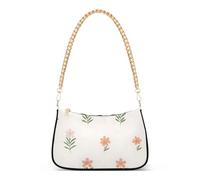 OWFKAY Sac à bandoulière fourre-tout pour femme - Petit sac à main à motif floral 3 avec fermeture éclair