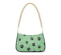 OWFKAY Sac à bandoulière fourre-tout pour femme - Sac à main Hobo - Motif empreintes de pattes - Avec fermeture éclair