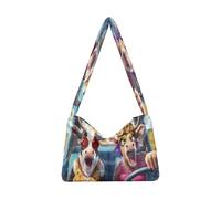 OWFKAY Sac à main fourre-tout en peluche pour femme - Sac à bandoulière moelleux pour l'hiver - Conduite de vache dramatique
