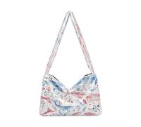 OWFKAY Sac à main fourre-tout en peluche pour femme, sac à main moelleux pour femme, sac à bandoulière pour l'hiver, motif baleine rose bleu