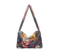OWFKAY Sac à main fourre-tout en peluche pour femme, sac à main moelleux pour femme, sac à bandoulière pour l'hiver, aigle de mer américain