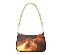 OWFKAY Sac à main fourre-tout pour femme avec fermeture éclair - Motif ptérosaure ardent