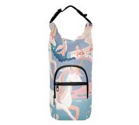 OWFKAY Sac de transport pour bouteille d'eau - Cheval blanc et château - Accessoires pour bouteille d'eau de sport, multicolore, Taille unique, Sac de transport pour bouteille d'eau
