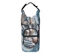 OWFKAY Sac de transport pour bouteille d'eau - Motif Bobcat givré - Regarde dans la forêt enneigée - Accessoires pour bouteille d'eau de sport, multicolore, Taille unique, Sac de transport pour