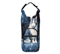 OWFKAY Sac de transport pour bouteille d'eau, motif chat sur la colline dans une nuit étoilée, pochette pour bouteille d'eau de sport, accessoires, multicolore, Taille unique, Sac de transport pour