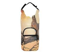 OWFKAY Sac de transport pour bouteille d'eau - Petit écureuil assis sur une branche - Coucher de soleil - Accessoires pour bouteille d'eau de sport, multicolore, Taille unique, Sac de transport pour