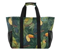 OWFKAY Sac de voyage, sac de sport, sac de sport, sac de plage, sac de week-end, sac de nuit pour femme, pliable, réutilisable, motif toucan