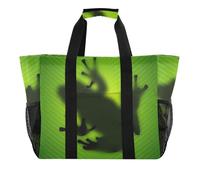 OWFKAY Sac de voyage, sac de sport, sac de sport, sac de plage, sac de week-end, sac de nuit pour femme, pliable, réutilisable, grenouille verte, motif grenouille vert, Taille unique, Bagage à main