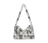 OWFKAY Sac en peluche sous les aisselles - Motif chiens mignons - A1 - Sac à bandoulière moelleux pour femme - Pour l'automne et l'hiver