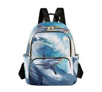 OWFKAY Shark Wave Petit sac à dos pour femme Sac à dos Mini filles Sac d'école Voyage antivol décontracté, Shark Wave, M, sac à dos femme
