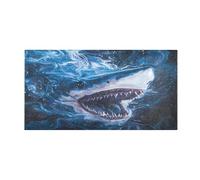 OWFKAY Tapis de bain pour salle de bain, entrée extérieure, requins, tapis de cuisine, tapis antidérapant et lavable pour chambre à coucher