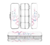 OWFKAY Trousse à crayons avec fournitures « We Love You Words » en plastique transparent - Boîte de rangement à crayons double couche pour l'école