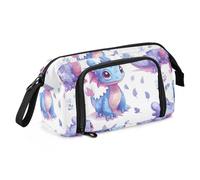OWFKAY Trousse à crayons de grande capacité pour l'école, l'université, le bureau, pour adolescents, filles, adultes, étudiants, motif dinosaures et feuilles, Motif de feuilles de dinosaures, Taille