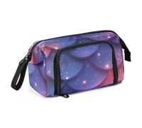 OWFKAY Trousse à crayons de grande capacité pour l'école, l'université, le bureau, pour adolescents, filles, adultes, étudiants, écailles de sirène scintillantes sur motif dégradé, Écailles de sirène