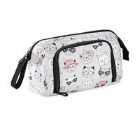 OWFKAY Trousse à crayons de grande capacité pour l'école, l'université, le bureau, pour adolescents, filles, adultes, étudiants, mignon Cat9, Adorable Cat9, Taille unique, Trousse de beauté