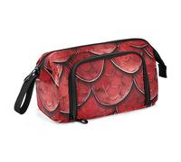 OWFKAY Trousse à crayons de grande capacité pour l'école, l'université, le bureau, pour adolescents, filles, adultes, étudiants, motif écailles de dragon rouge, Motif écailles de dragon rouge, Taille