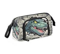 OWFKAY Trousse à crayons de grande capacité pour l'école, l'université, le bureau, pour adolescents, filles, adultes, étudiants, dinosaures brisant à travers les rochers, Dinosaure brisant à travers