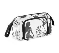 OWFKAY Trousse à crayons de grande capacité pour l'école, l'université, le bureau, pour adolescents, filles, adultes, étudiants, motif sirène corail, Motif sirène et coquillage, Taille unique, Trousse