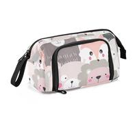 OWFKAY Trousse à crayons de grande capacité pour l'école, l'université, le bureau, pour adolescents, filles, adultes, étudiants - Ours mignon sans couture - Renard, loup, mouton, agneau, Ours mignon