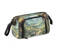 OWFKAY Trousse à crayons grande capacité pour l'école, l'université, le bureau, pour adolescents, filles, adultes, étudiants, dinosaures à l'extérieur de la fenêtre, Dinosaures à l'extérieur de la