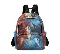 OWFKAY Wolf Confront Petit sac à dos pour femme Sac à dos Mini filles Sac d'école Voyage antivol décontracté, Face au loup, S, sac à dos femme