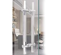 OWIEN Poignée de Porte en Acier Inoxydable, poignée de Porte Push-Pull Double Face, réglable en Hauteur, adaptée aux Portes en Verre et en Bois(60cm/24in)
