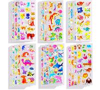 OWill 1000+ Gommettes Enfants 2 ans 3 Ans,3D Autocollant pour Enfants,40 Feuilles Kids Stickers,pour récompenser les cadeaux,le scrapbooking,y compris les animaux,dinosaures,fruits,camions,étoiles