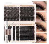OWill 770 Pièces Faux Cils Individuel Kit, 50D+60D+80D+100D Extension Cils 8-18mm, Cluster Lashes avec Lash Bond and Seal, Pince et Brosse, Kit Extension de Cils DIY à Domicile
