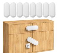 OWill Bloque Porte Bébé, 8 Pièces Bloc Porte Securite Bebe, Securite Placard Enfant pour FenêTre RéFrigéRateur, AdhéSif Fort Sans PerçAge, Blanc