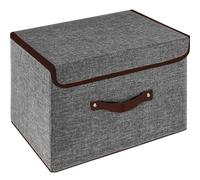 OWill Cube de rangement avec poignées,Boîtes de Rangement avec couvercles,Pliables,pour la maison, le bureau,caisse rangement 25 x 19 x 16 cm (1 pièce, gris)
