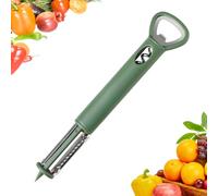 OWill Éplucheur 4 en 1- Econome Legumes Inox Eplucheur Manuel Pomme de Terre Poignée Ergonomique, Couteau Cuisine avec Lame Tranchante pour Légumes Fruits - Vert