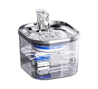 OWill Fontaine a Eau Chat Transparent,2L Fontaine à Eau pour Chat,Distributeur Eau Chat,Super Silencieuse,Filtre à Carbone Activé,Facile à Nettoyer,Convient à Plusieurs Animaux de Compagnie