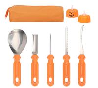 OWill Halloween Kit Sculpture Citrouille,Kit de sculpture de citrouille d'Halloween,avec Sac d'emballage, Peuvent Facilement sculpter la décoration de Citrouille d'halloween,Acier Inoxydable