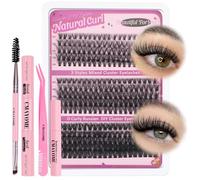 OWill Kit Faux Cils,Cils extension de cils professionnel 300Pcs,Kit extension cils 50D+40D+30D D Curl 10-18mm,Faux cils individuel avec lash bond and remover,Faux Cils Naturel Kit Cils à Cils