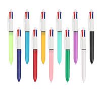 OWill Lot de 11 stylos à bille rétractables 4 en 1 de 4 couleurs - Stylos à bille multicolores - 1 mm - Pour bureau, école, étudiants, enfant