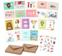 OWill Lot de 20 Cartes d'Anniversaire, Cartes d'Anniversaire avec Enveloppes, Parfaite pour Toutes Occasions