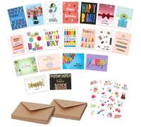 OWill Lot de 20 Cartes d'Anniversaire, Cartes d'Anniversaire avec Enveloppes, Parfaite pour Toutes Occasions
