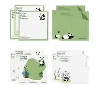 OWill Notes Sticky 240 Feuillets,12 Livres-20 Feuilles/Livre,75 x 75 mm,panda de dessin animé Notes autocollantes à motifs d'animaux pour la prise de notes et les listes de tâches,pour l'école,Bureau