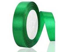 OWill Ruban Satin Vert Double Face en Polyester 20 mm x 22 m - Ruban Cadeau Emballage et Décoration pour Sapin de Noël, Gâteaux, Couture et Fêtes