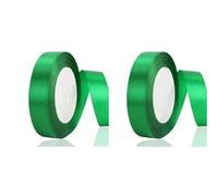 OWill Ruban Satin Vert Double Face en Polyester 20 mm x 22 m - Ruban Cadeau Emballage et Décoration pour Sapin de Noël, Gâteaux, Couture et Fêtes (Lot de 2)