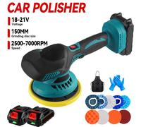 OWJHE Polisseuse de voiture sans fil 7000 tr/min, 6 vitesses, polisseuse électrique, machine à polir et à cirer les voitures, pour batterie Makita 18V 6 gear Model E