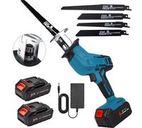 OWJHE scie alternative sans brosse scie alternative outils électriques sans fil portables avec 4 lames de scie pour batterie Makita 21V Model B Battery*2