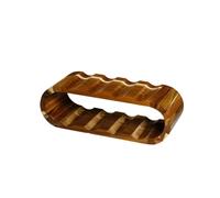 OWKAY Casier à vin en bois d'acacia pour huit bouteilles de vin, présentoir à vin en bois