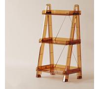 OWKAY Estante Multicapa Móvil Carro De Mesa De Centro Transparente Adornos De Piso De La Sala De Estar Estantería Individual Carro De Almacenamiento Multicapa